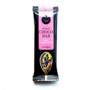 POCKET CHOCO BAR śliwka & czarna porzeczka w czekoladzie 35g - FOODS BY ANN