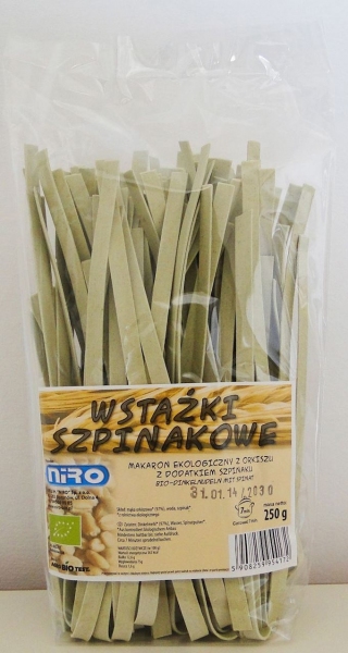 MAKARON (ORKISZOWY SZPINAKOWY) WSTĄŻKI BIO 250 g - NIRO