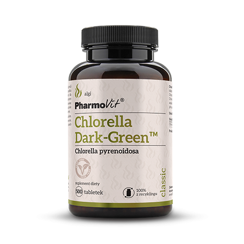 CHLORELLA DARK-GREEN 500 tabletek - PHARMOVIT