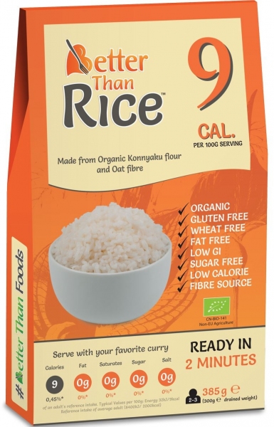 MAKARON KONJAC W KSZTAŁCIE RYŻU BEZGLUTENOWY BIO 385 g - BETTER THAN FOODS